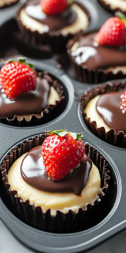 Chocolate Strawberry Mini Cheesecakes Recipe is ready