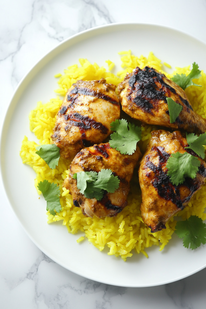 Grilled Curry Chicken with Turmeric Rice