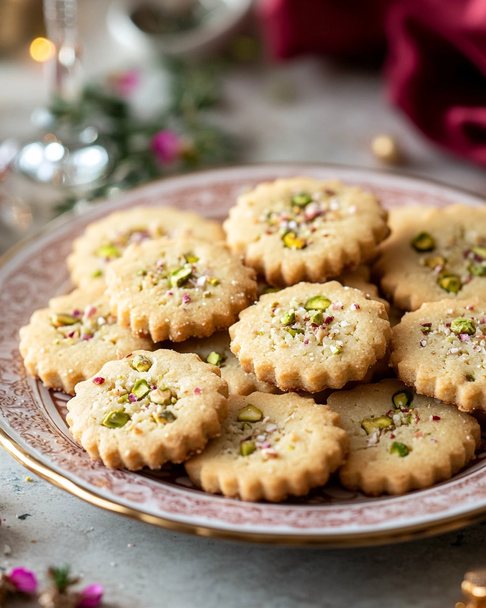 Pistachio shortbread cookies