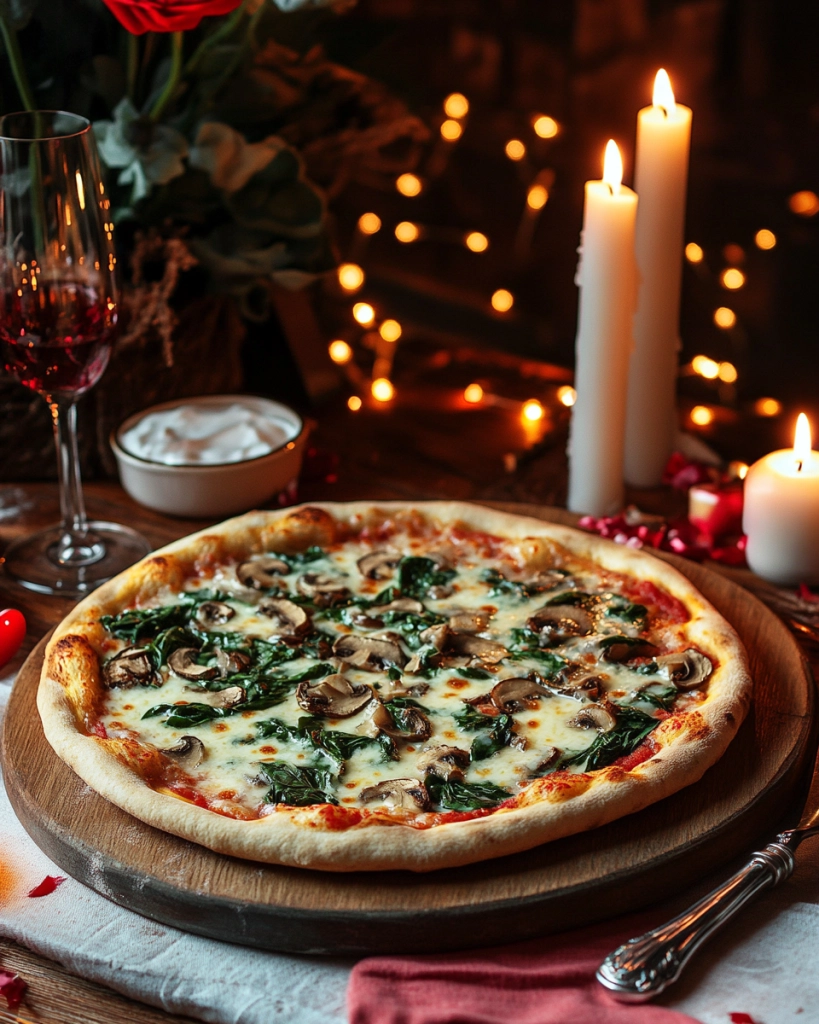 Spinach Mushroom Pizza