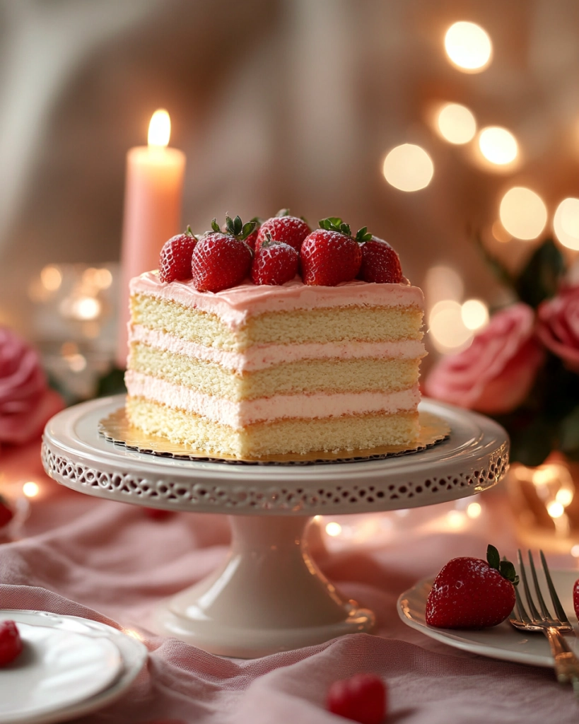 Strawberry Champagne Cake