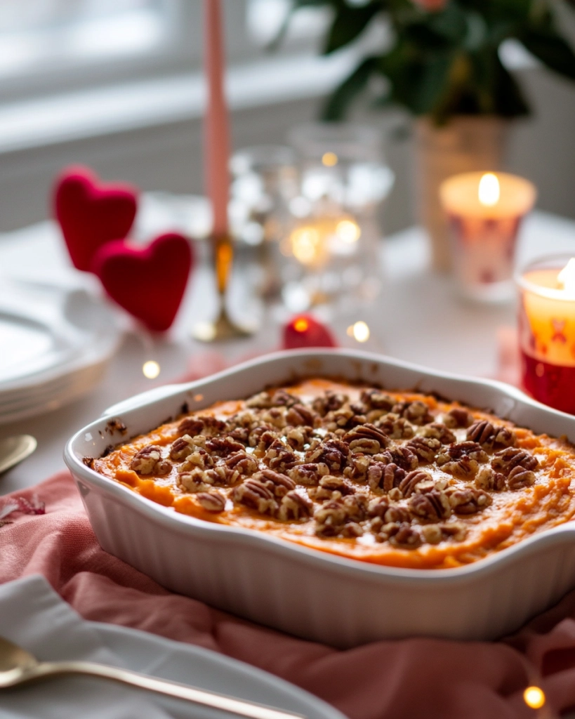 Sweet Potato Casserole with Crunchy Pecan Topping