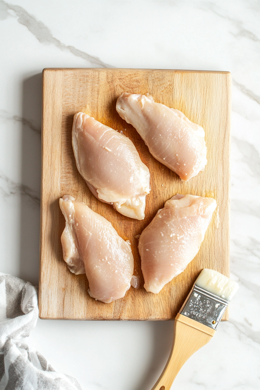 Coat the chicken breasts with the butter mixture on both sides