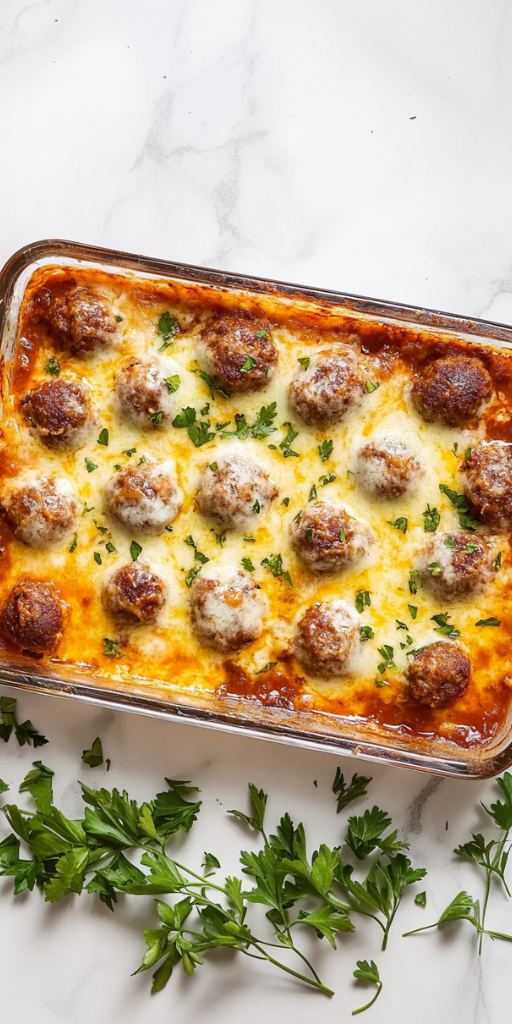 Easy Dump and Bake Meatball Casserole Recipe!