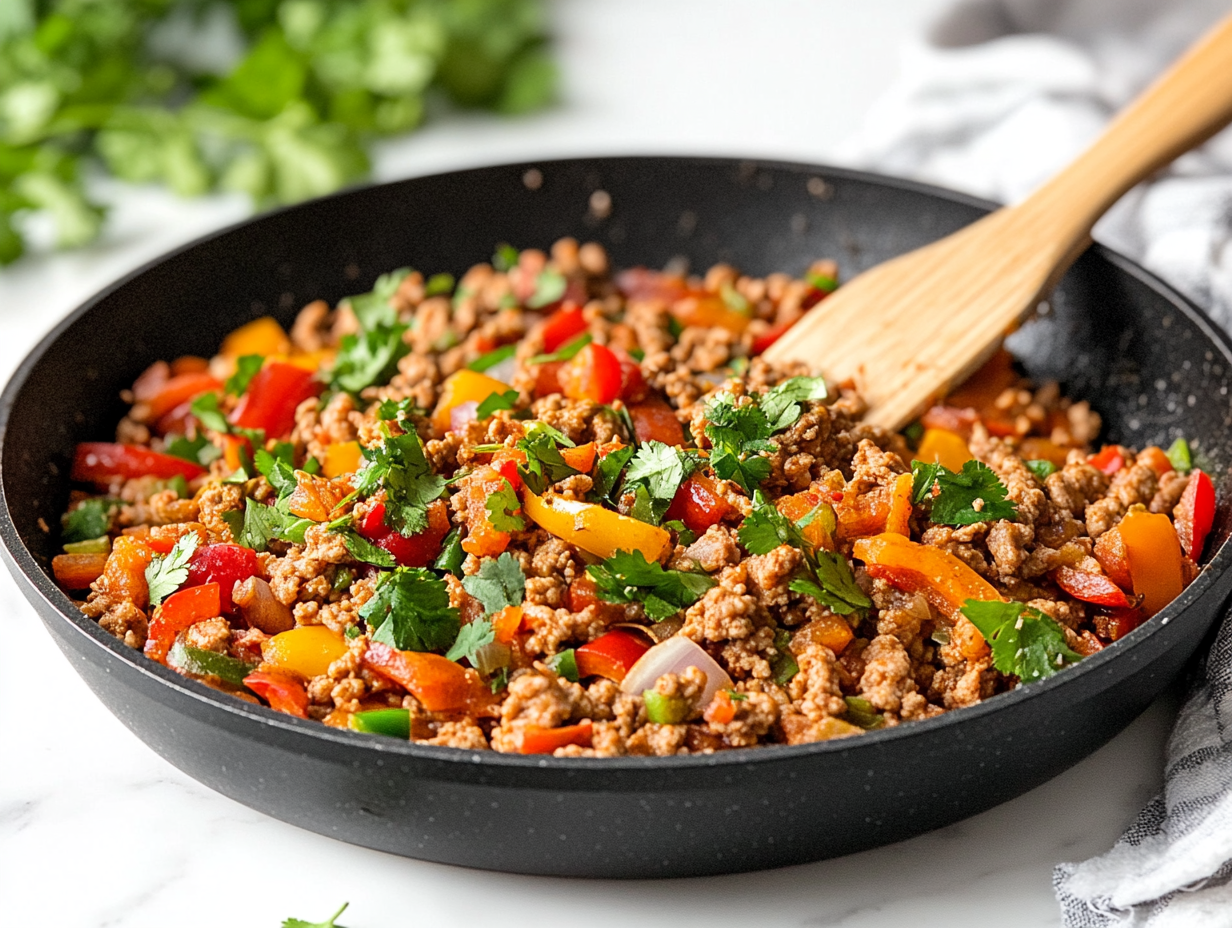 Healthy Ground Turkey and Peppers Recipe in 30 Minutes!