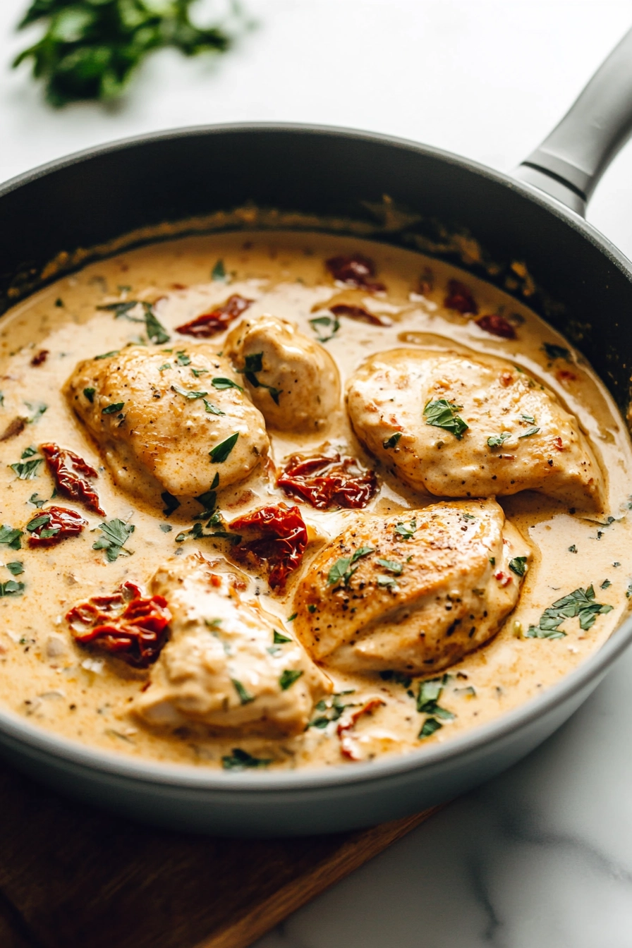 Nestle the seared chicken