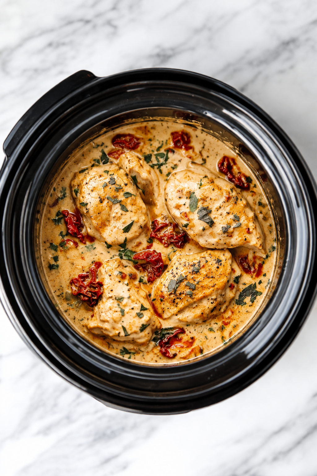 Nestle the seared chicken into the sauce
