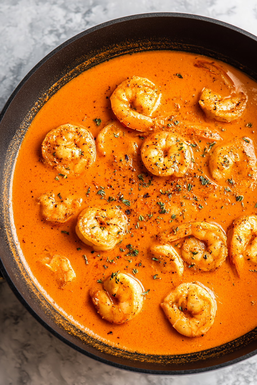 Add shrimp and cook 3–4 minutes until pink and fully cooked.