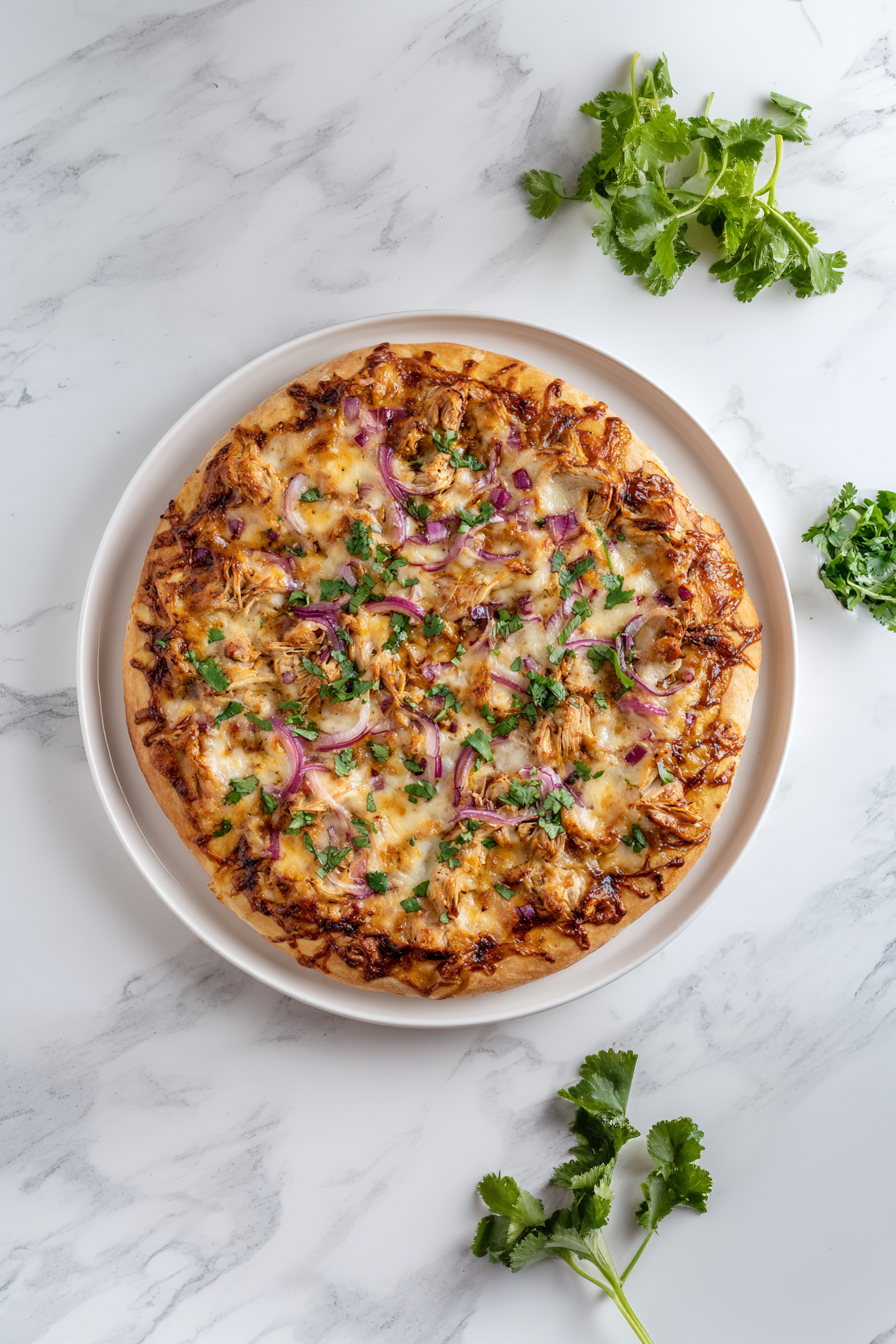 Slice and serve hot: Delicious BBQ Chicken Pizza Recipe in 25 Mins!