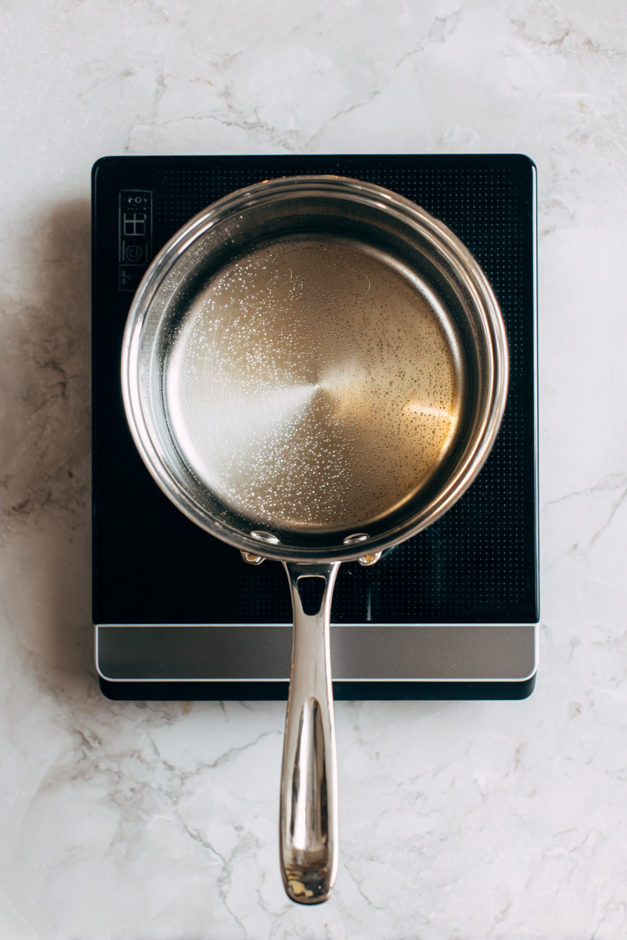 Turn on medium heat and bring to a gentle simmer.
