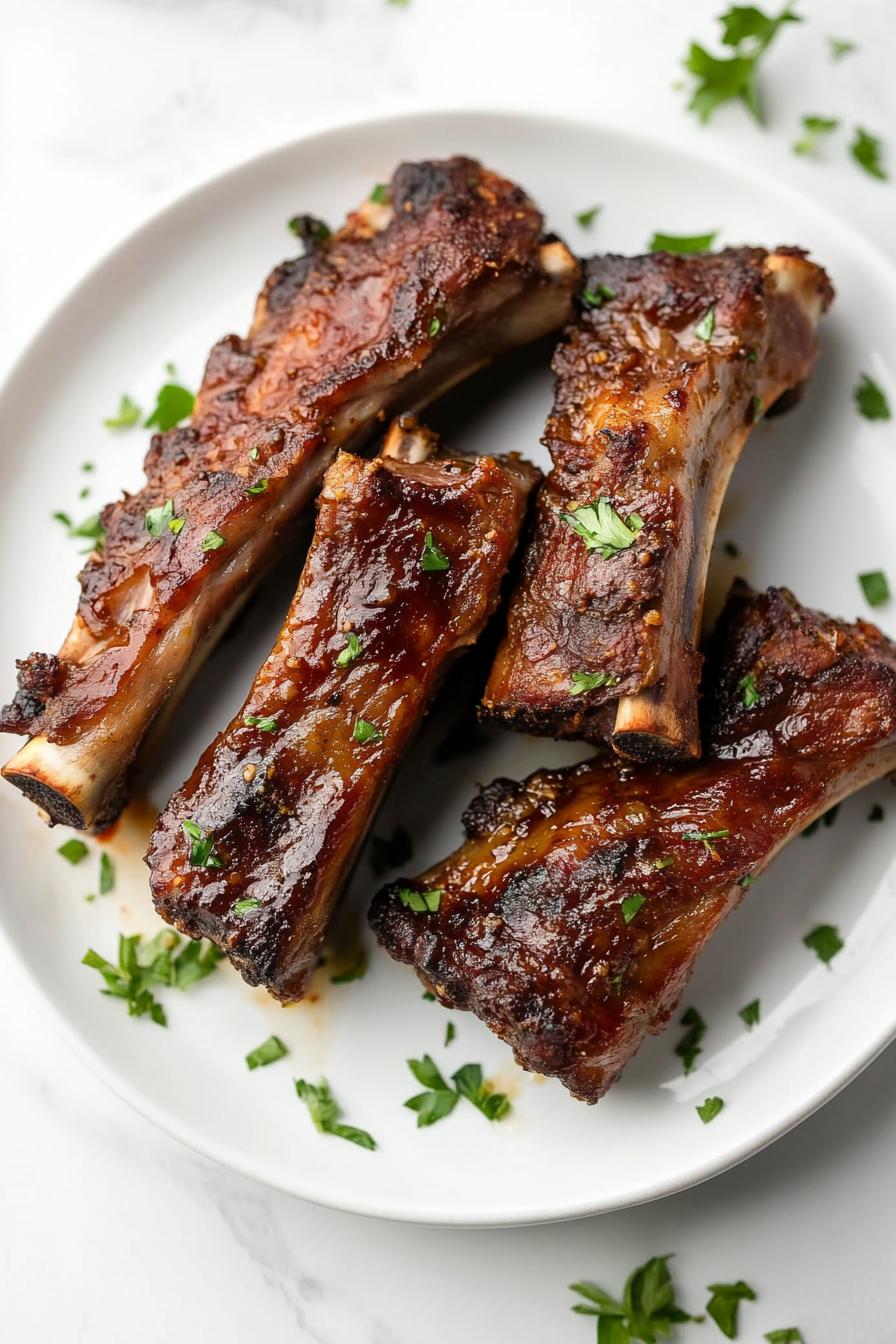 Delicious Slow Cooker Lamb Ribs Recipe: Remove ribs carefully, let rest for a few minutes, then serve with your favorite sides.