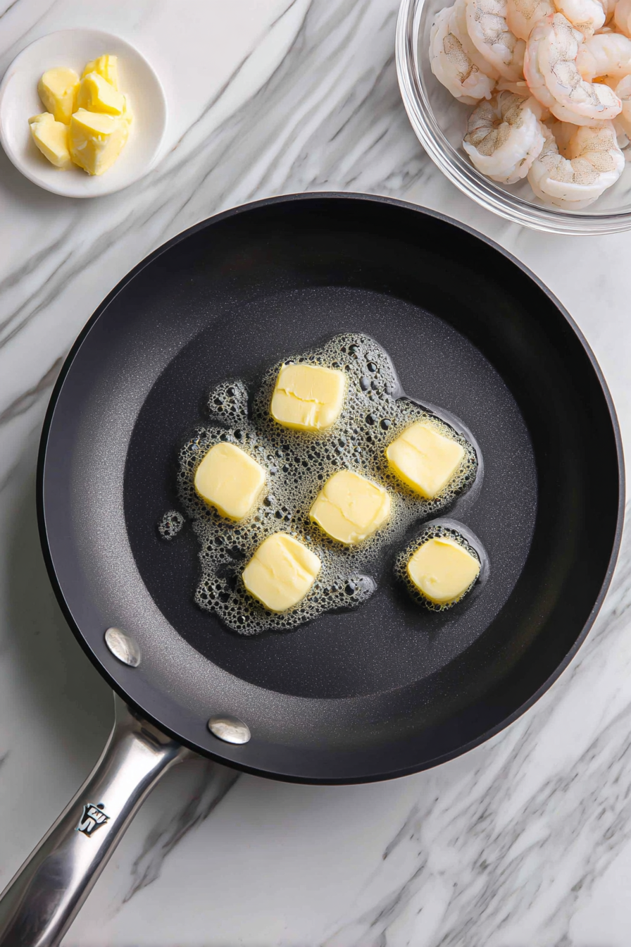 Heat butter or olive oil in a large skillet over medium heat.