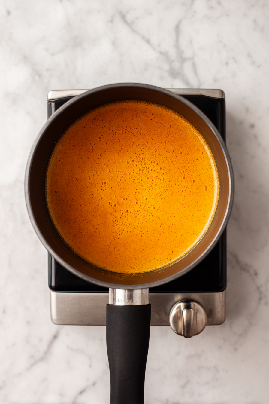 Once warm (not boiling), reduce heat to low.