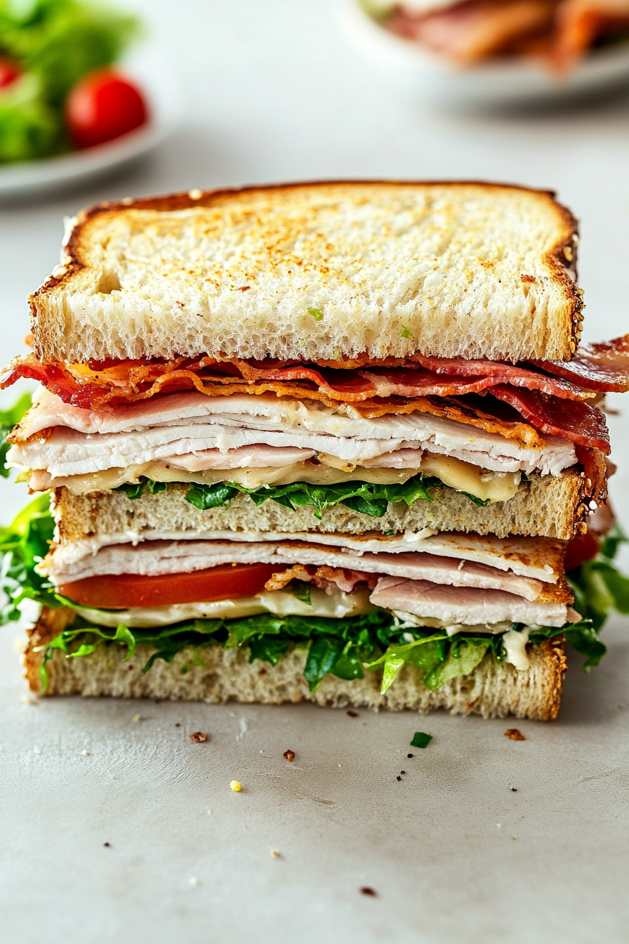 Add another slice of toast, then repeat the layering.