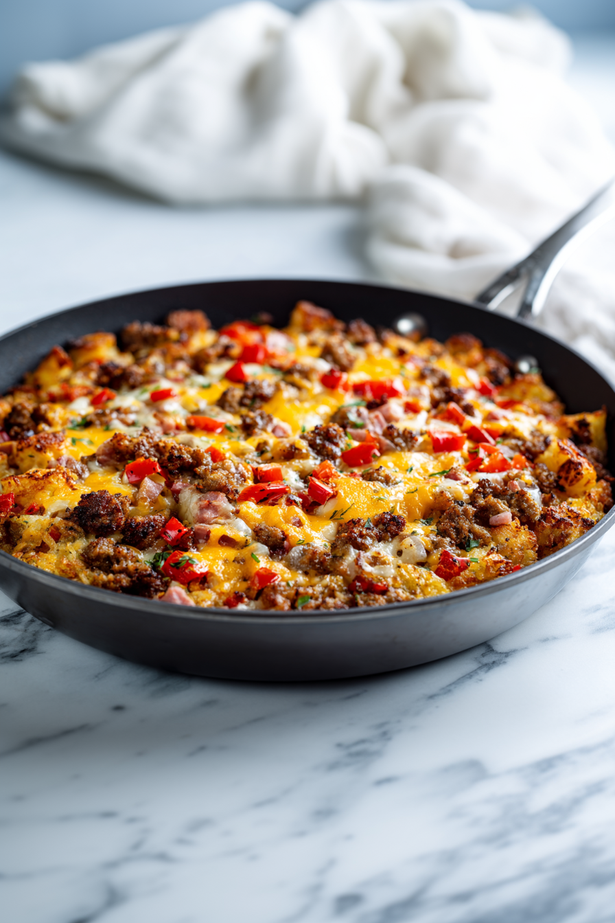 Serve hot and enjoy your loaded breakfast hash!