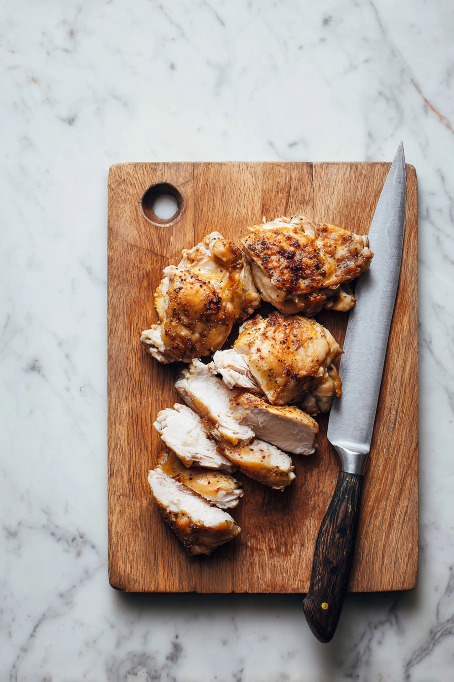 Let chicken rest, then slice or shred as desired.