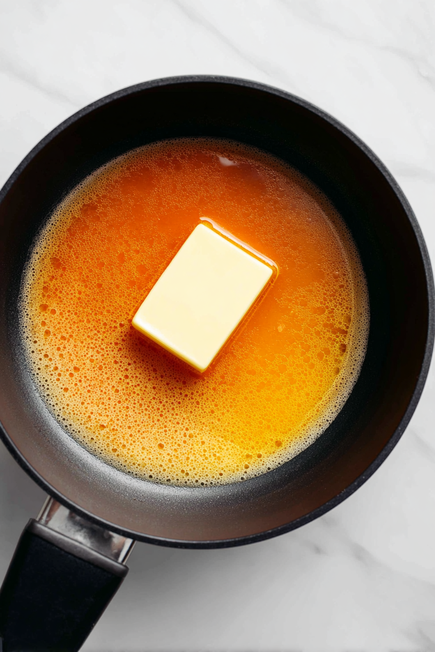 Slowly whisk in cold butter, one cube at a time.