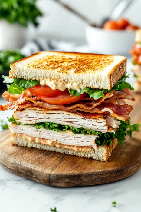 Top with the third slice of toast