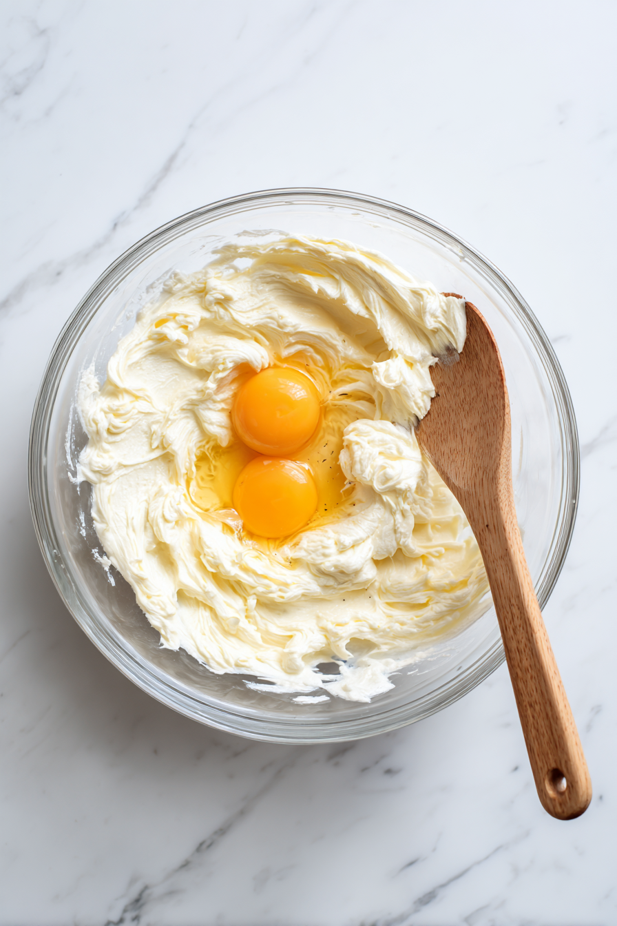 Beat in the egg and vanilla extract until well combined.
