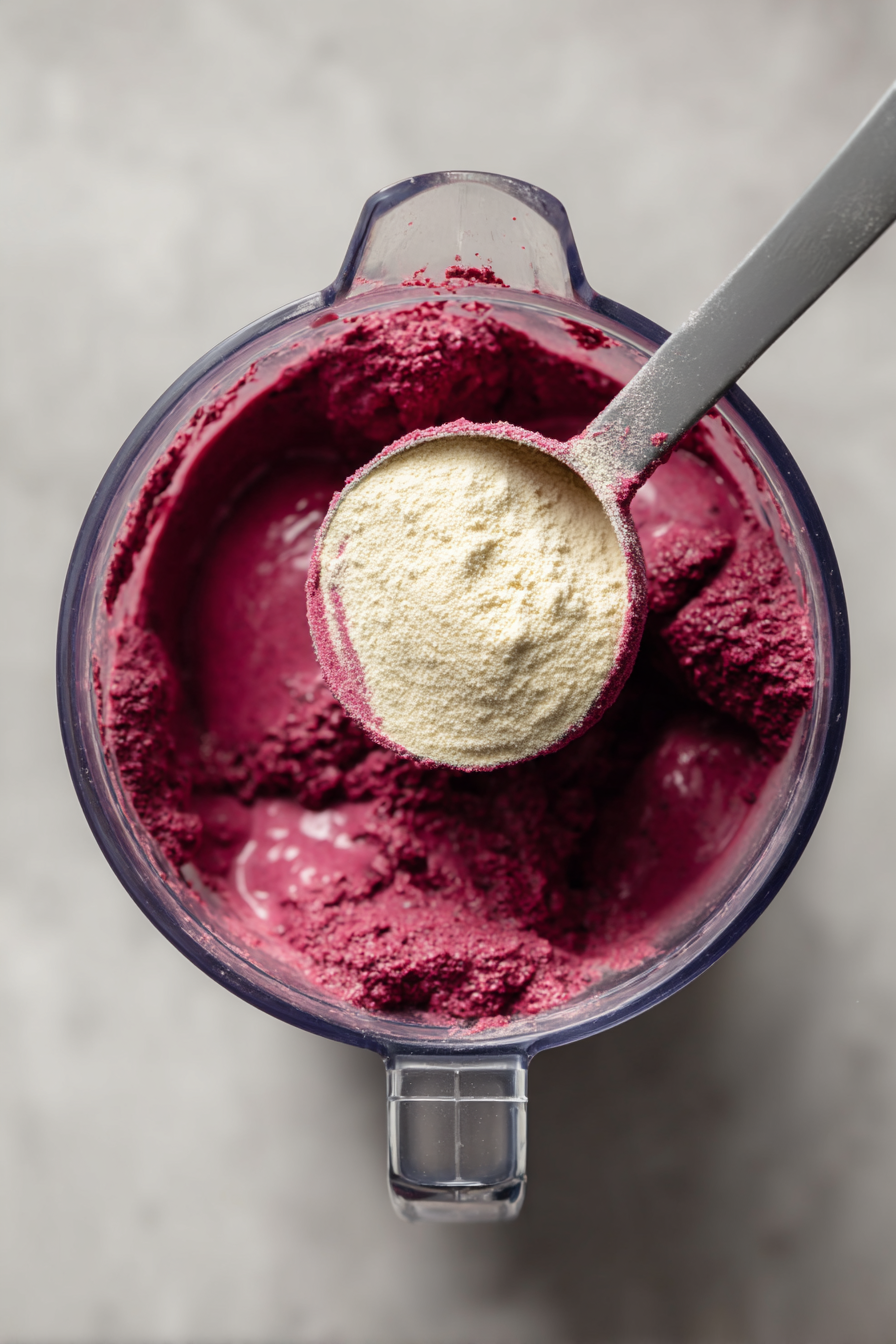 Optional: Add a scoop of vanilla or plain protein powder.