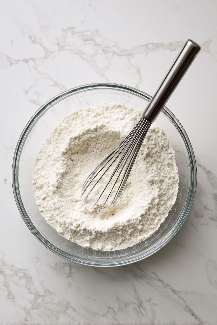Stir in flour, baking powder, baking soda, and salt until just combined.