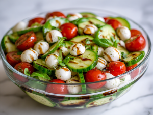 Fresh & Healthy Cucumber Caprese Salad Recipe!