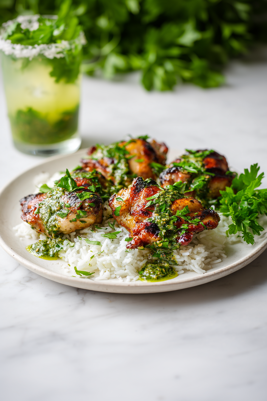 Fresh & Healthy Chimichurri Chicken in 30 Mins! Serve immediately with your favorite sides like Tomato Cucumber Salad or Citrus Fizz.