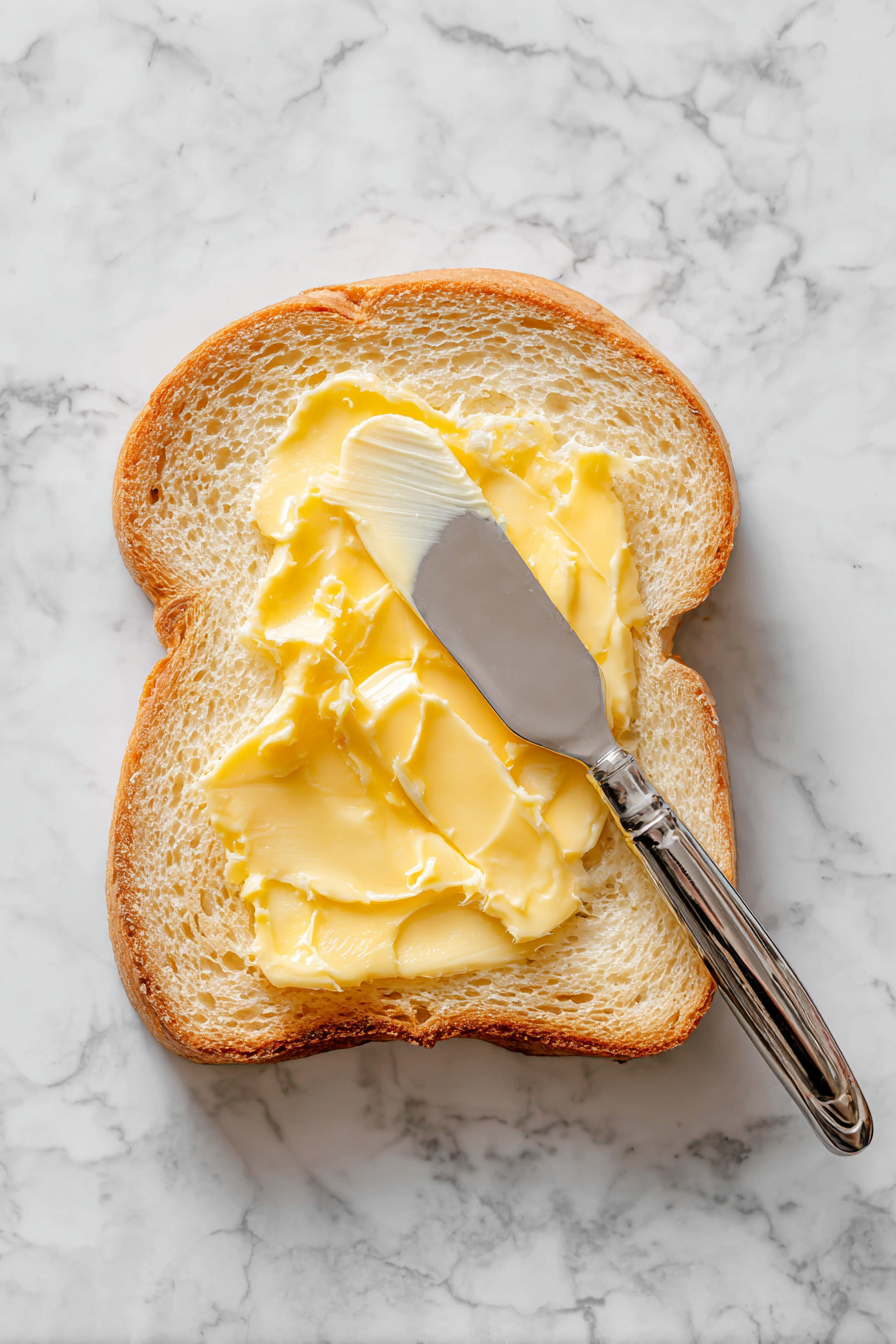 Top with the second slice of bread and lightly butter the outside.