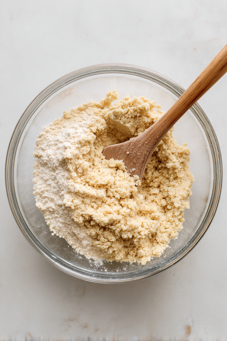 Gradually add the dry mixture to the wet ingredients, mixing gently.