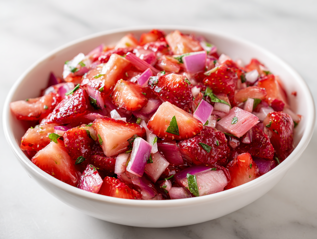 Delicious Strawberry Rhubarb Salsa Recipe!