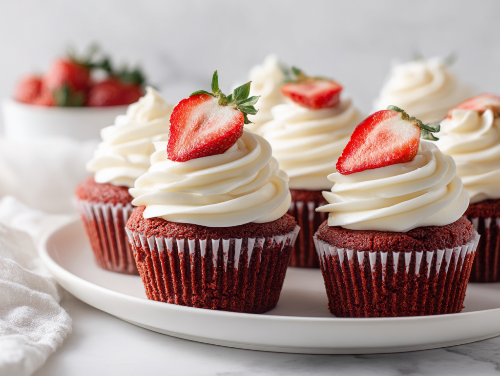 Perfect Strawberry Red Velvet Cupcakes in 40 Mins!