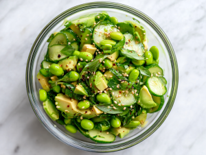 Delicious Cucumber Edamame Salad in 15 Minutes!