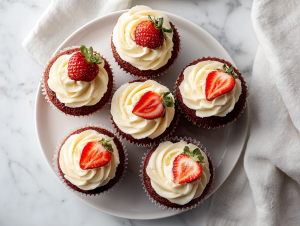 Perfect Strawberry Red Velvet Cupcakes in 40 Mins!