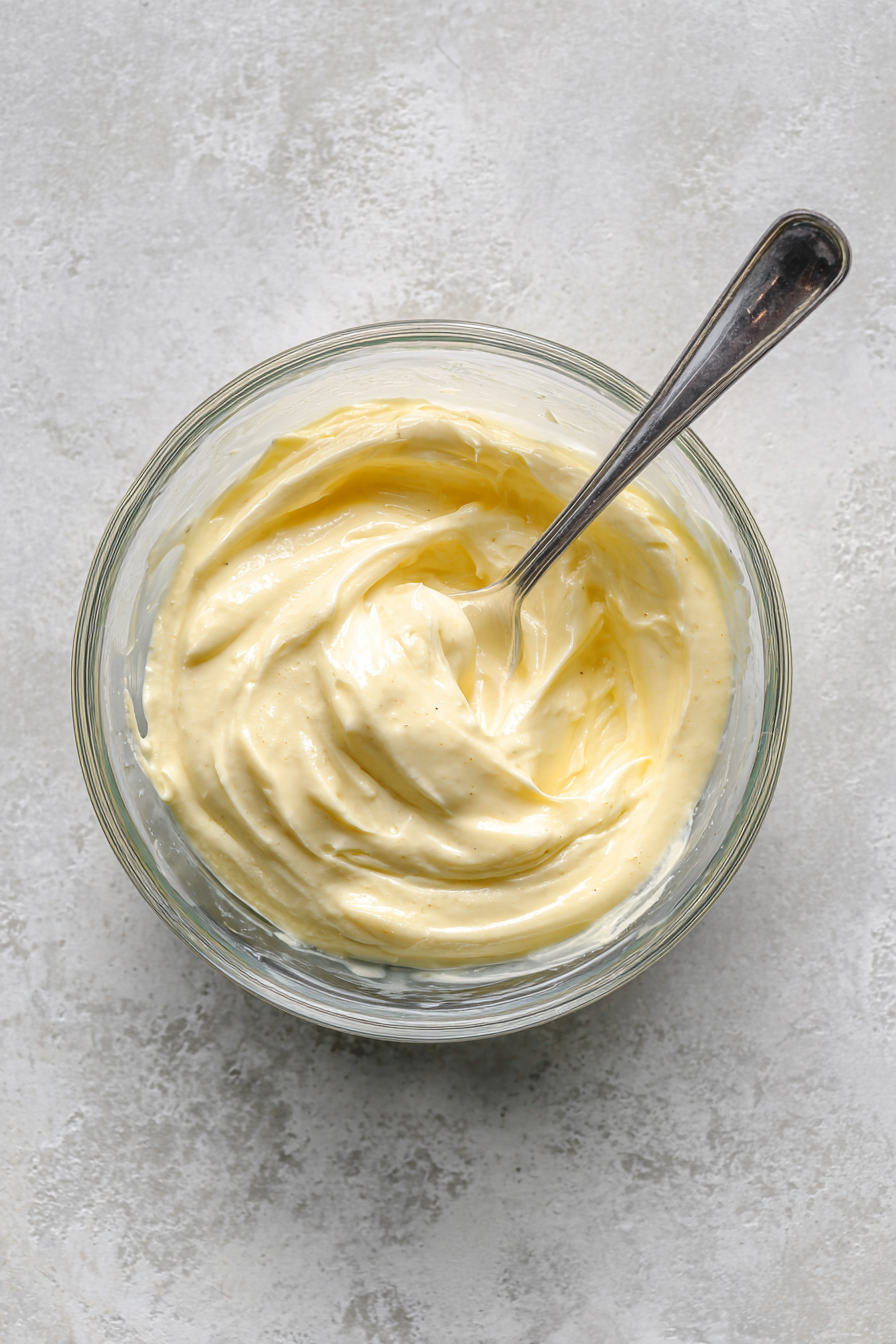 In a small bowl, mix mayo and Dijon mustard. Spread on bread slices.