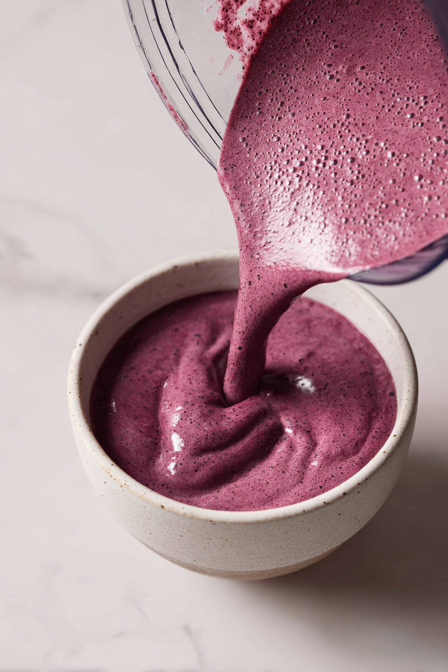 Pour the smoothie into a bowl.
