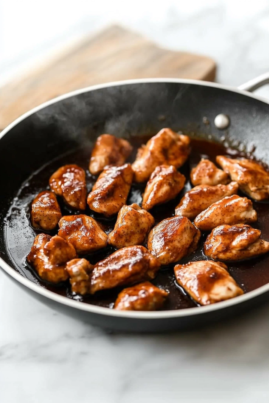 Pour sauce over chicken