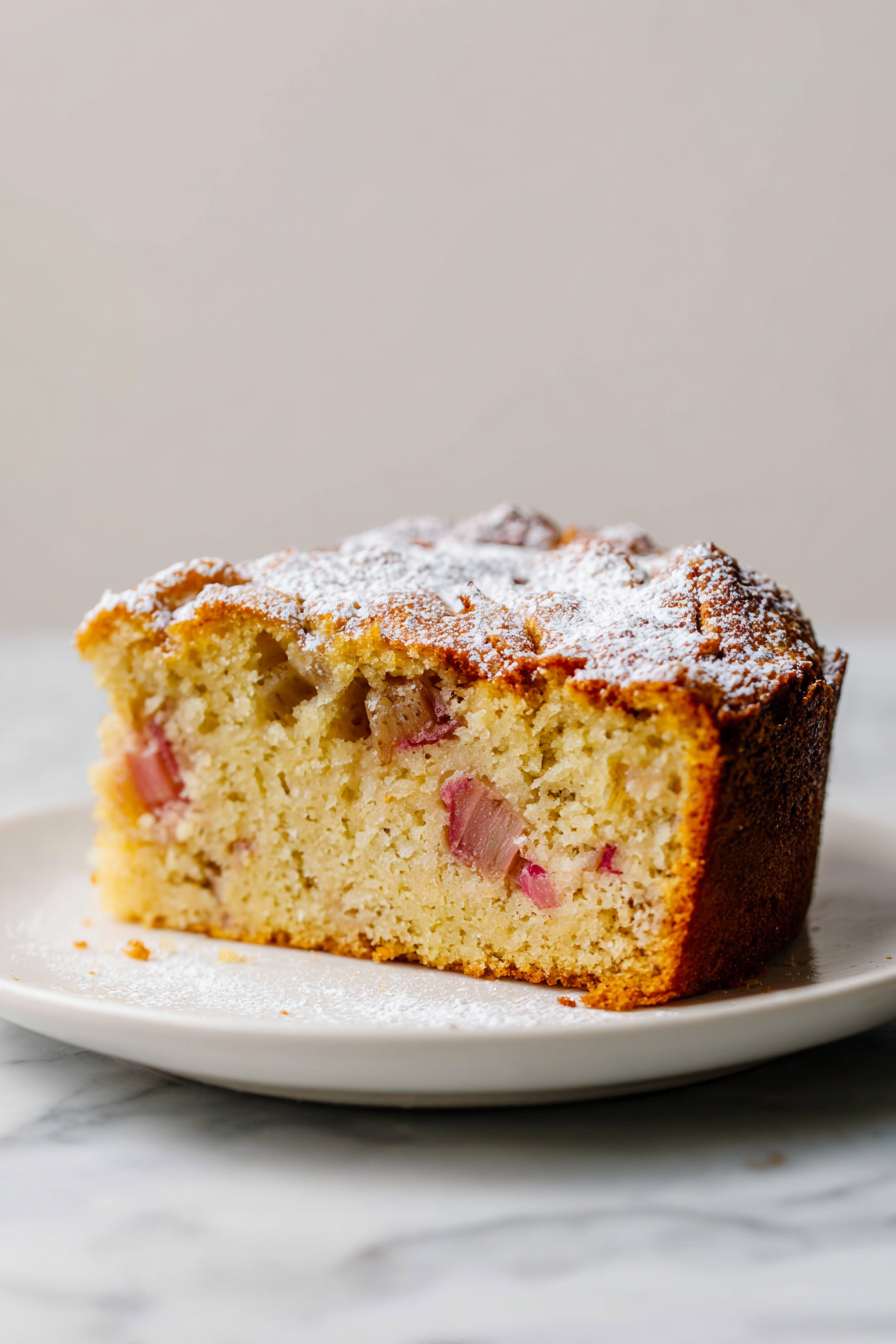 Cool, then dust with powdered sugar or top with whipped cream before serving. Best Norwegian Rhubarb Cake Ever!