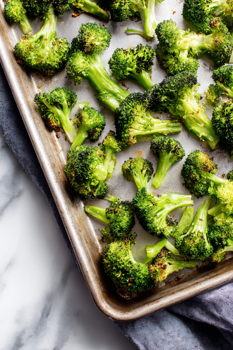 Steam or roast chopped broccoli until tender.