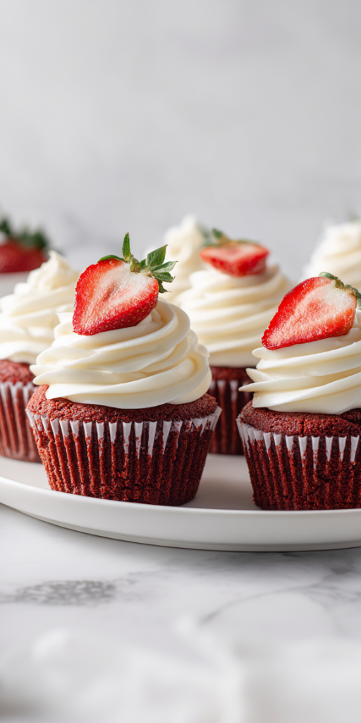 Perfect Strawberry Red Velvet Cupcakes in 40 Mins!