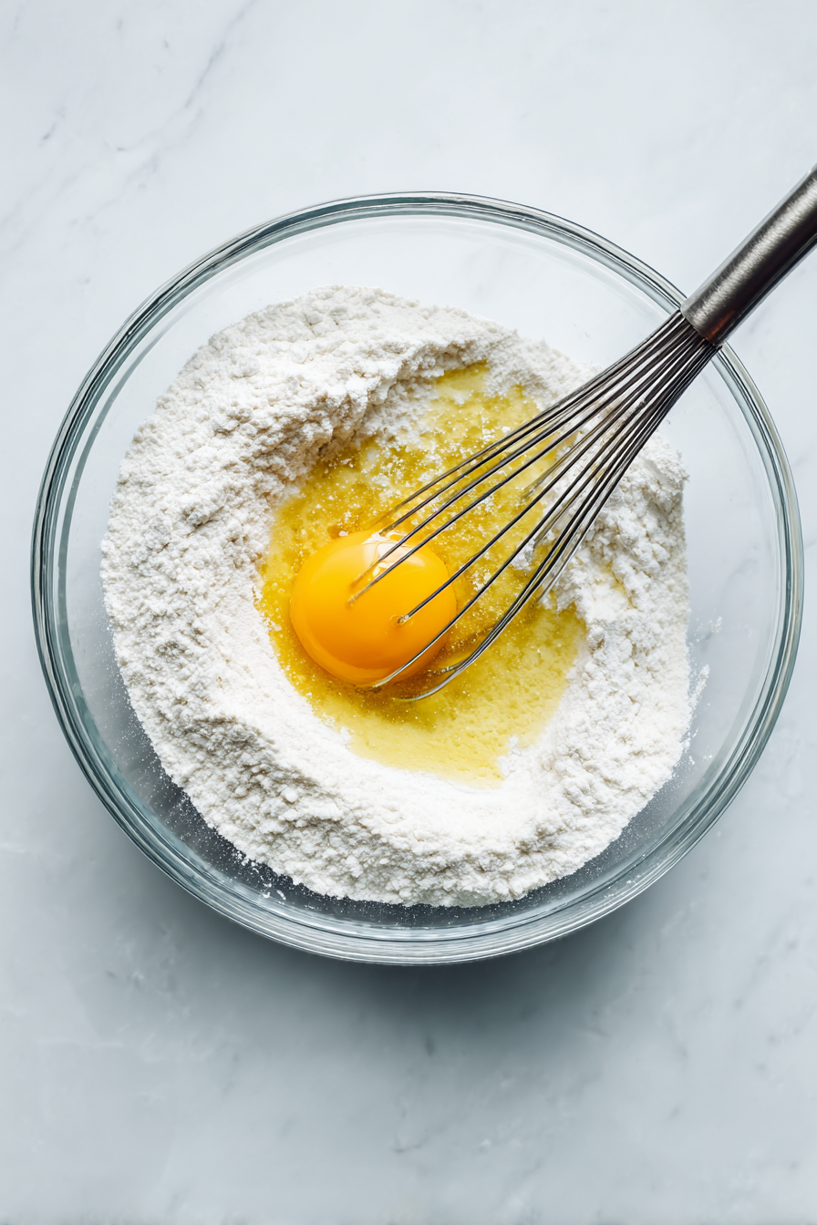 Add beaten eggs, half and half, vanilla, and melted butter; whisk until smooth.