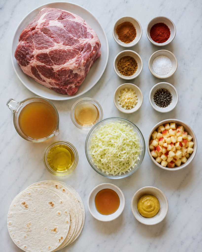Autumn Pulled Pork with Fall Slaw Tacos Recipe Ingredients