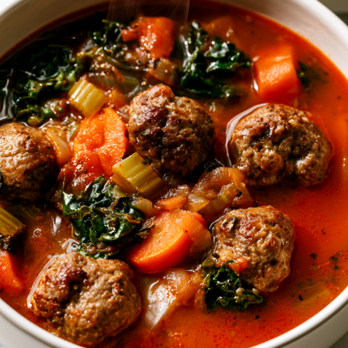 Fall Crockpot Meatball Soup Recipe