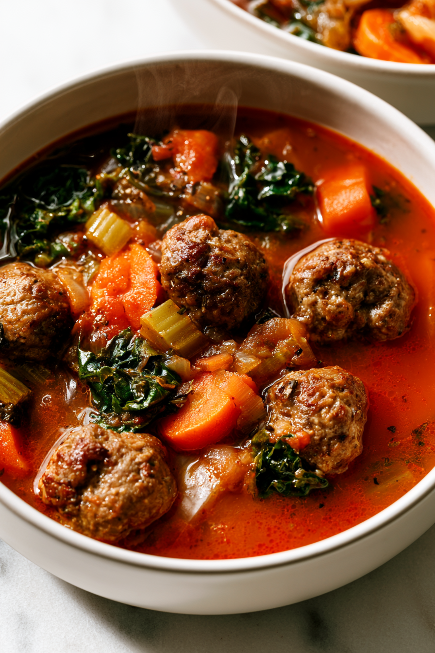 Fall Crockpot Meatball Soup Recipe
