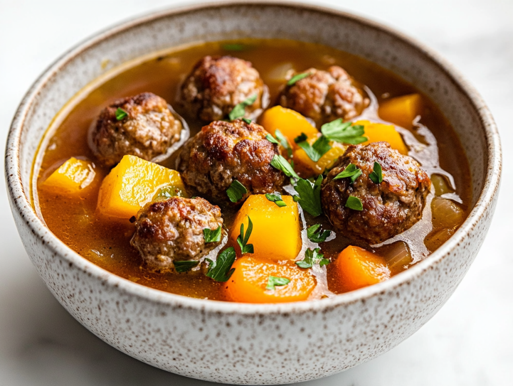 Fall-Inspired Crockpot Meatball Soup