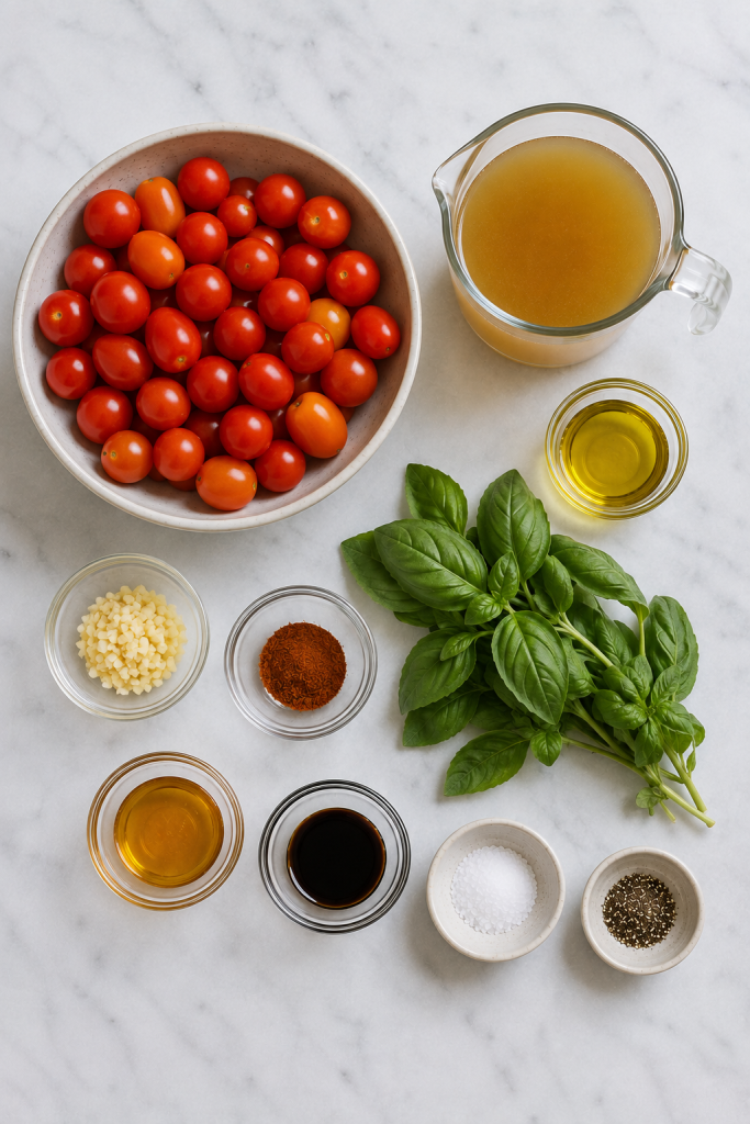 Autumn Roasted Cherry Tomato Basil Soup Recipe