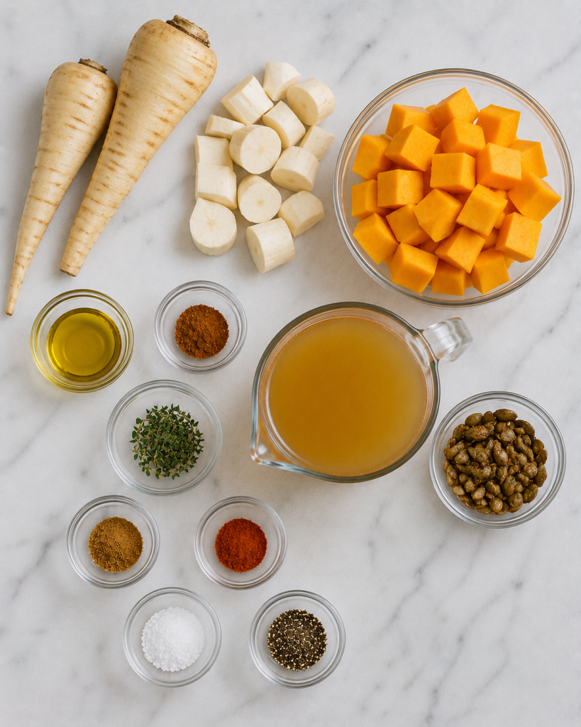 Roasted Parsnip and Spiced Pumpkin Seed Soup Recipe