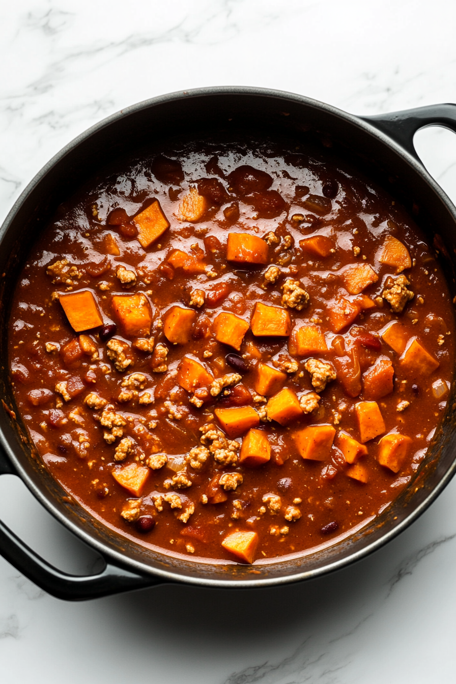 Roasted Sweet Potato and Turkey Chili Recipe