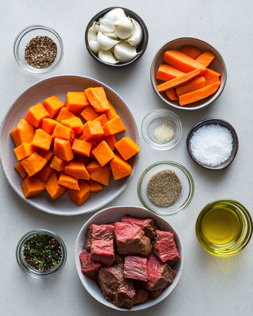 Slow Cooked Paleo Crockpot Stew Recipe ingredients