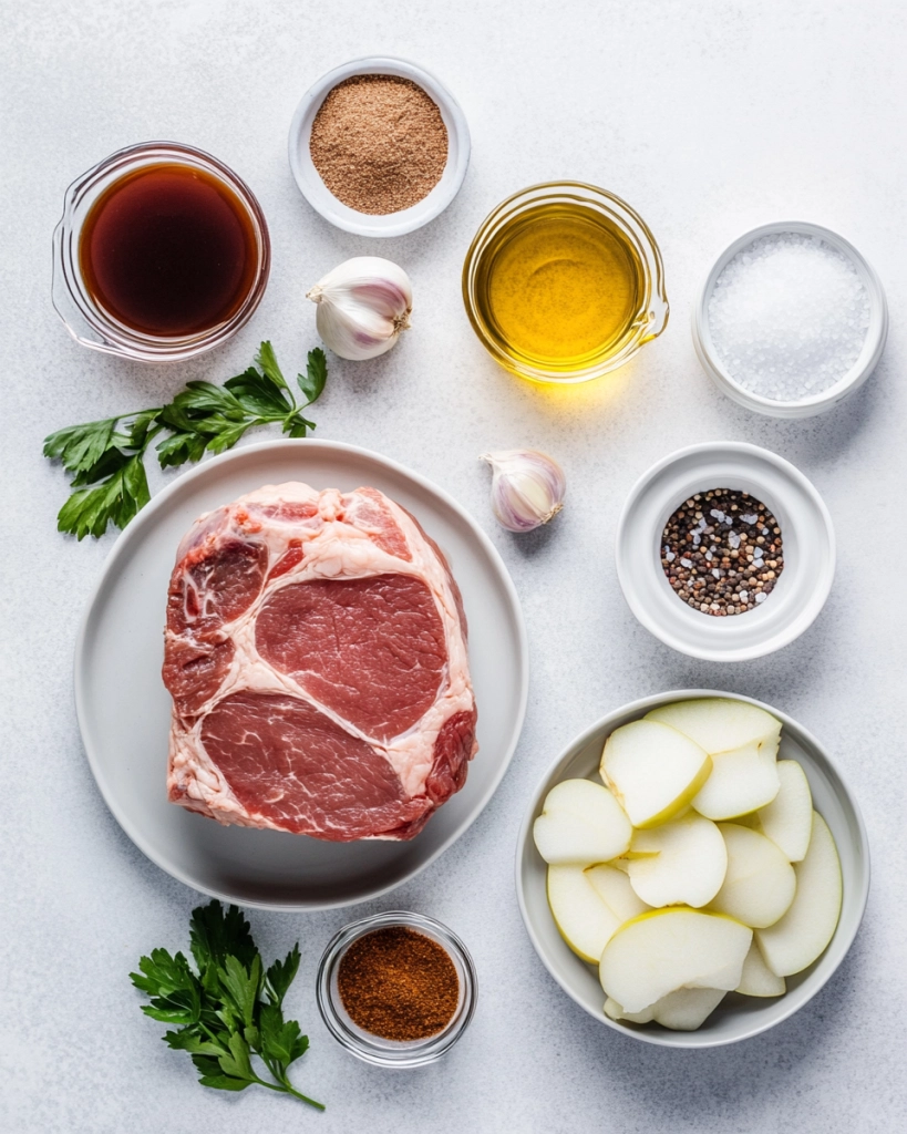 Slow Cooker Apple Cider Pork Roast Recipe ingredients