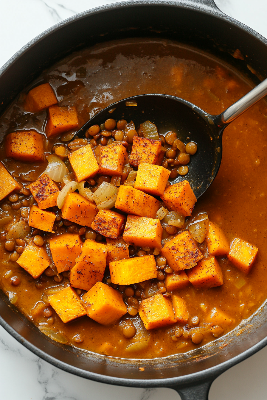 Vegan Pumpkin & Lentil Stew Recipe